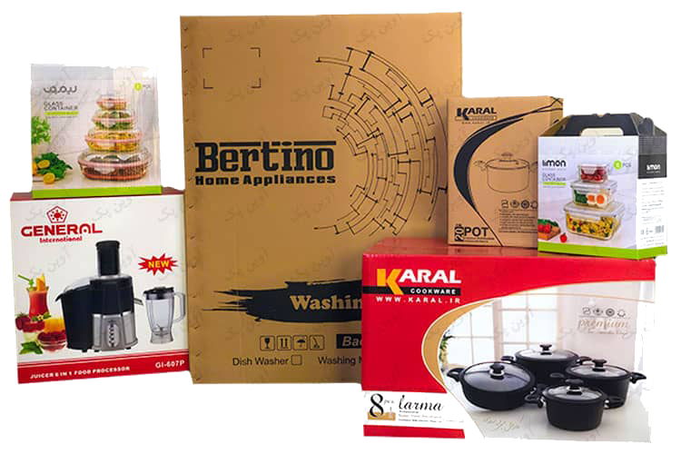 نمونه جعبه و کارتن لوازم خانگی